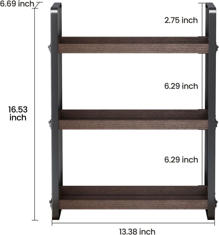Bathroom Counter Organizer,Bathroom Countertop Organizer,Counter Shelf,Countertop Storage,Organization and Storage,Makeup Shelf,Sink Caddy(Brown 3 Tier) - Image 6