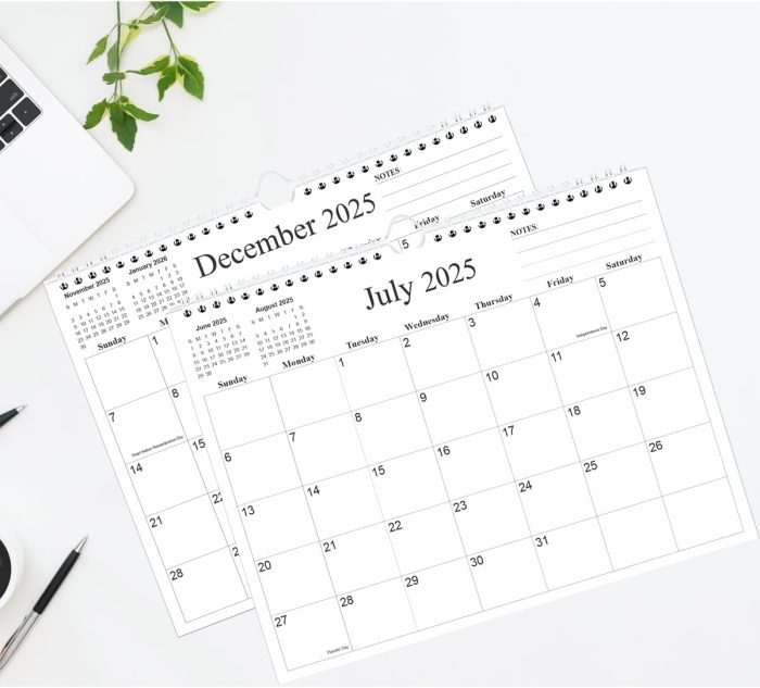 Calendar 2025-2026 - 18 Months Calendar from July 2025 to December 2026, Wall Calendar 2025-2026 with Thick Paper, 8.5" x 11", Black - Image 4