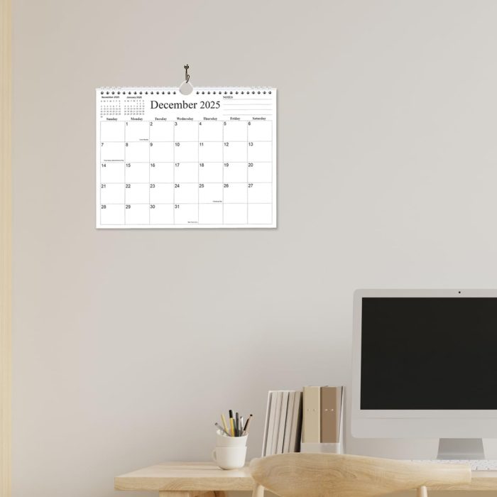Calendar 2025-2026 - 18 Months Calendar from July 2025 to December 2026, Wall Calendar 2025-2026 with Thick Paper, 8.5" x 11", Black - Image 6