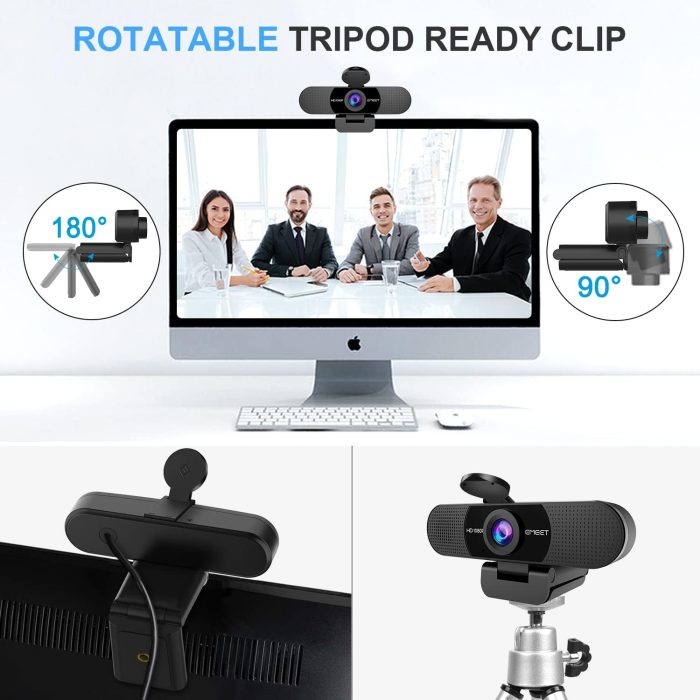 EMEET 1080P Webcam with Microphone, C960 Web Camera, 2 Mics Streaming Webcam, 90°FOV Computer Camera, Plug and Play USB Web Cam for Online Calling/Conferencing, Zoom/Skype/Facetime/YouTube, Laptop/PC - Image 8