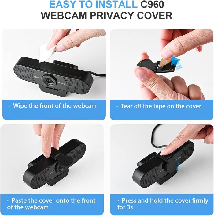 EMEET 1080P Webcam with Microphone, C960 Web Camera, 2 Mics Streaming Webcam, 90°FOV Computer Camera, Plug and Play USB Web Cam for Online Calling/Conferencing, Zoom/Skype/Facetime/YouTube, Laptop/PC - Image 9