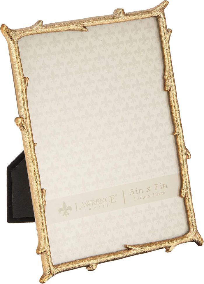 Lawrence Frames 712557 5x7 Gold Metal Natural Branch Design Picture Frame
