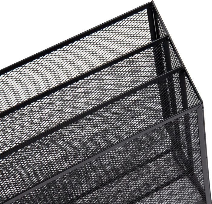 Mind Reader Vertical File Storage, Desktop Organizer, Workspace, Office, Metal Mesh, 12.5" L x 3.75" W x 11.5" H, Black - Image 5